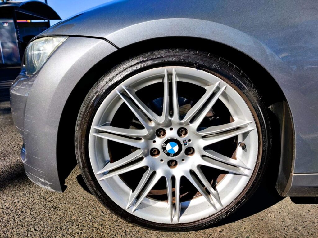 Tyre shine and wheel detailing at The Washouse northwest Sydney