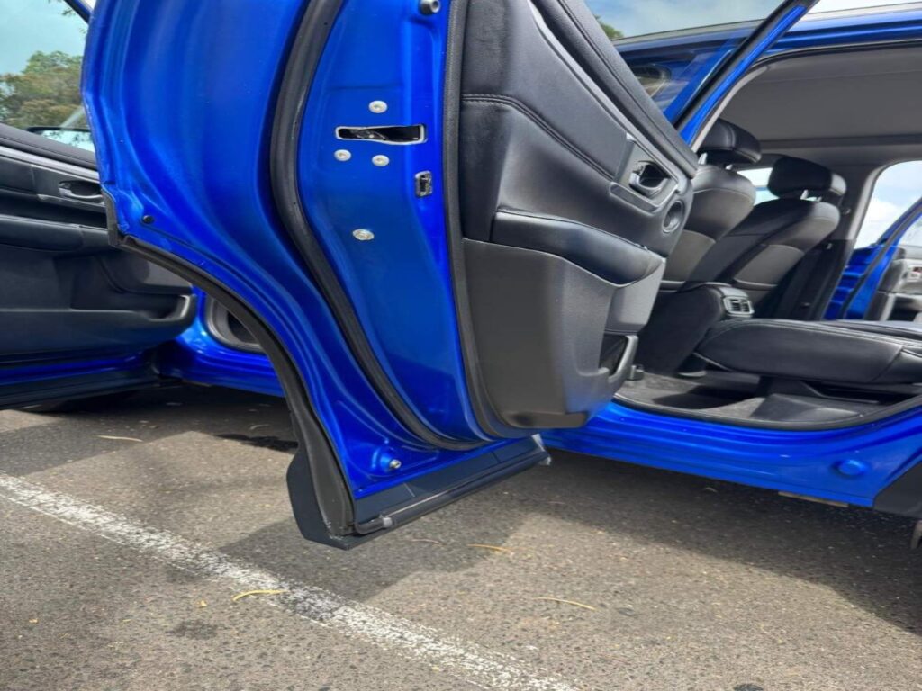 Clean car door after hand wash detail at The Washouse Rouse Hill