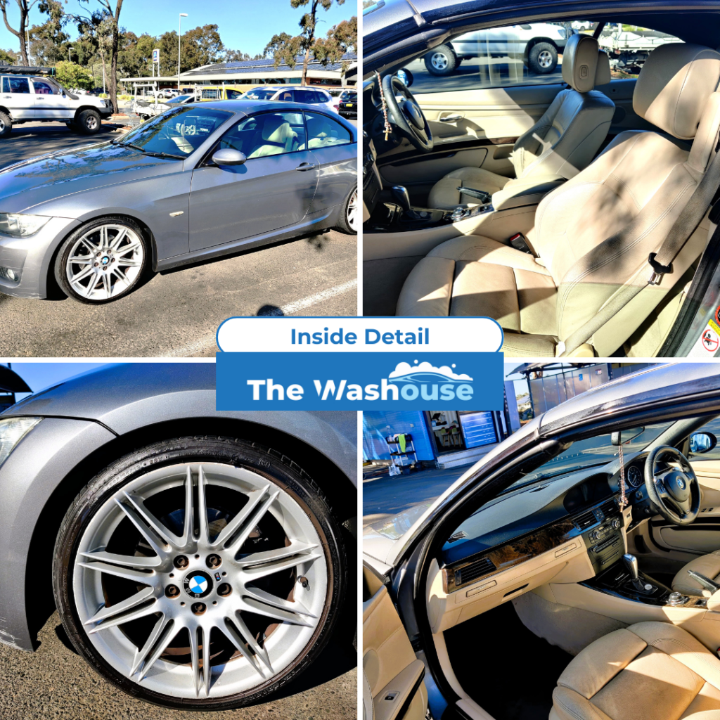 BMW interior and wheel after inside detail at The Washouse Rouse Hill