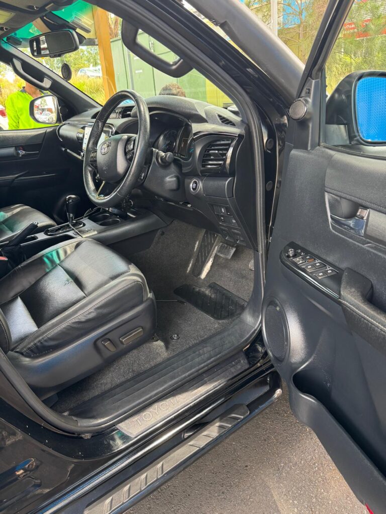 Clean ute driver footwell and cabin after interior detailing