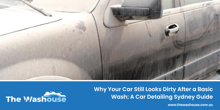 Professional car detailing Sydney for dirty car door and side mirror